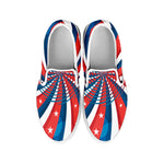 Swirly American Patriotic Print White Slip On Shoes