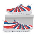 Swirly American Patriotic Print White Running Shoes