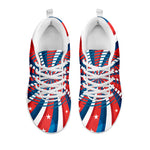 Swirly American Patriotic Print White Sneakers