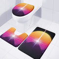 Synthwave Pyramid Print 3 Piece Bath Mat Set