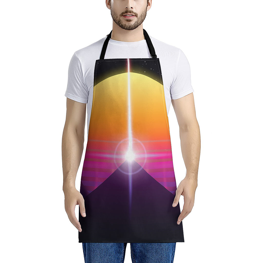 Synthwave Pyramid Print Apron