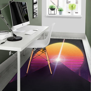 Synthwave Pyramid Print Area Rug