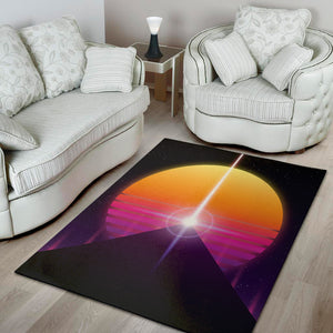 Synthwave Pyramid Print Area Rug