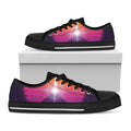 Synthwave Pyramid Print Black Low Top Sneakers