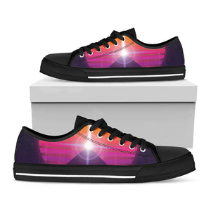 Synthwave Pyramid Print Black Low Top Shoes