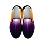 Synthwave Pyramid Print Black Slip On Shoes