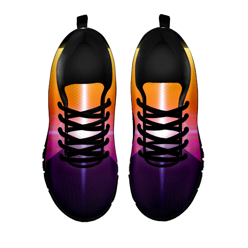 Synthwave Pyramid Print Black Sneakers