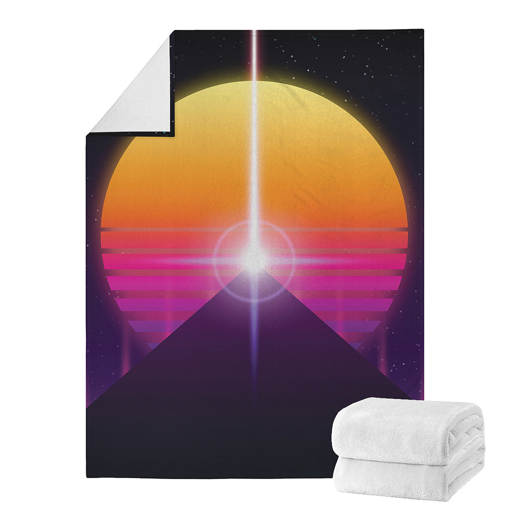 Synthwave Pyramid Print Blanket