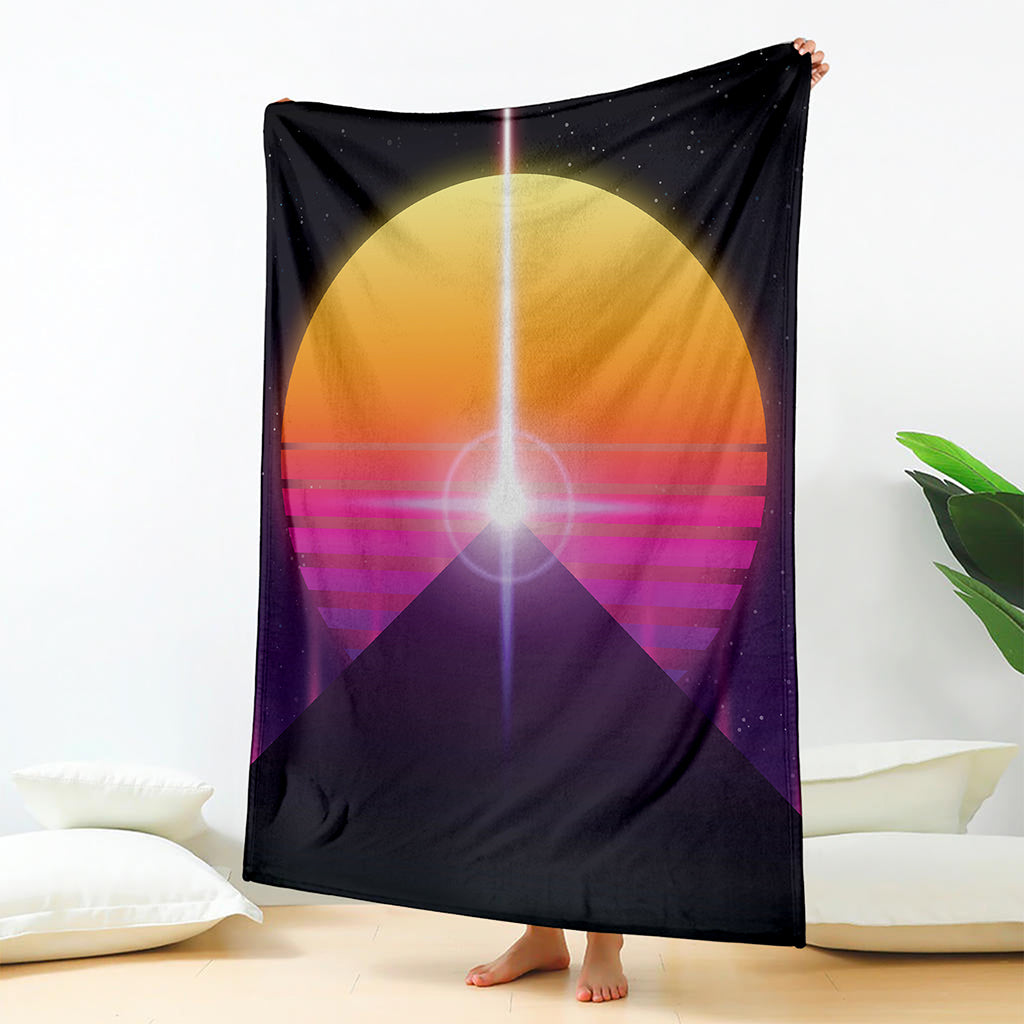 Synthwave Pyramid Print Blanket