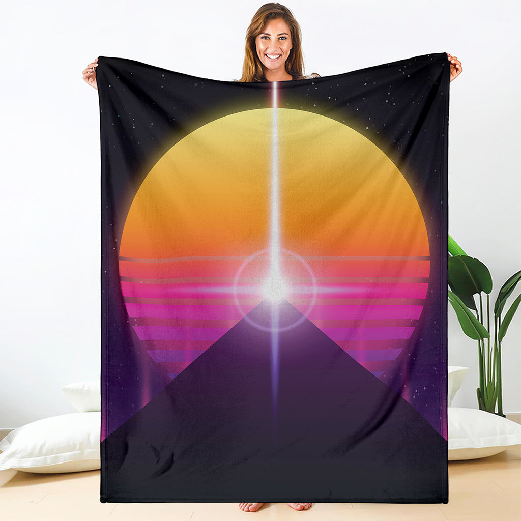 Synthwave Pyramid Print Blanket