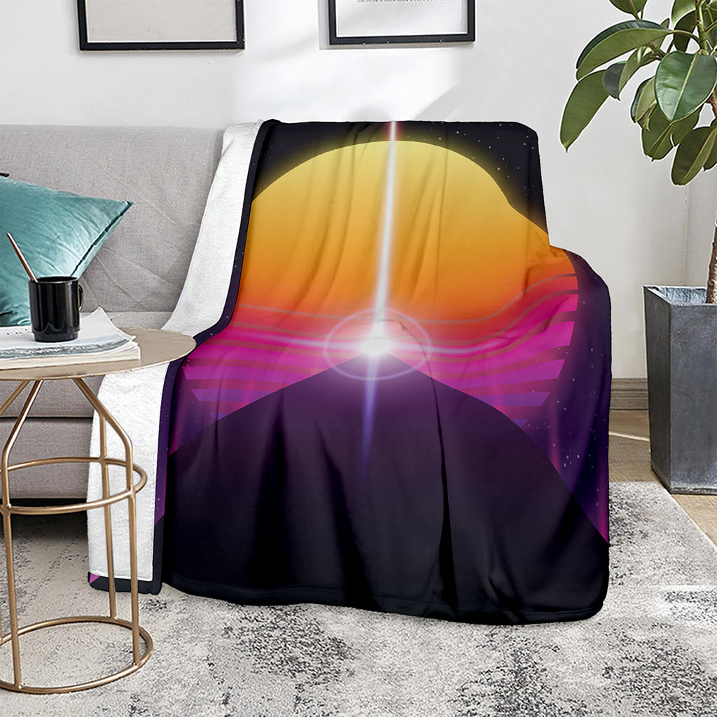 Synthwave Pyramid Print Blanket