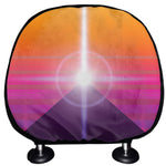 Synthwave Pyramid Print Car Headrest Covers