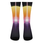 Synthwave Pyramid Print Crew Socks