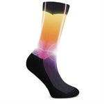 Synthwave Pyramid Print Crew Socks
