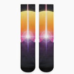 Synthwave Pyramid Print Crew Socks