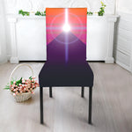 Synthwave Pyramid Print Dining Chair Slipcover