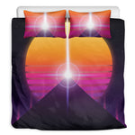 Synthwave Pyramid Print Duvet Cover Bedding Set
