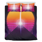 Synthwave Pyramid Print Duvet Cover Bedding Set