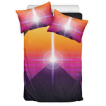 Synthwave Pyramid Print Duvet Cover Bedding Set