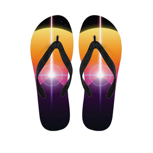 Synthwave Pyramid Print Flip Flops