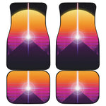 Synthwave Pyramid Print Front and Back Car Floor Mats