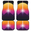 Synthwave Pyramid Print Front and Back Car Floor Mats