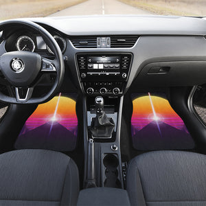 Synthwave Pyramid Print Front and Back Car Floor Mats