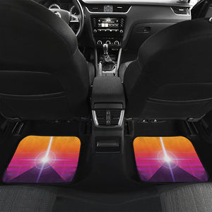 Synthwave Pyramid Print Front and Back Car Floor Mats