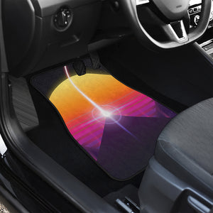 Synthwave Pyramid Print Front and Back Car Floor Mats