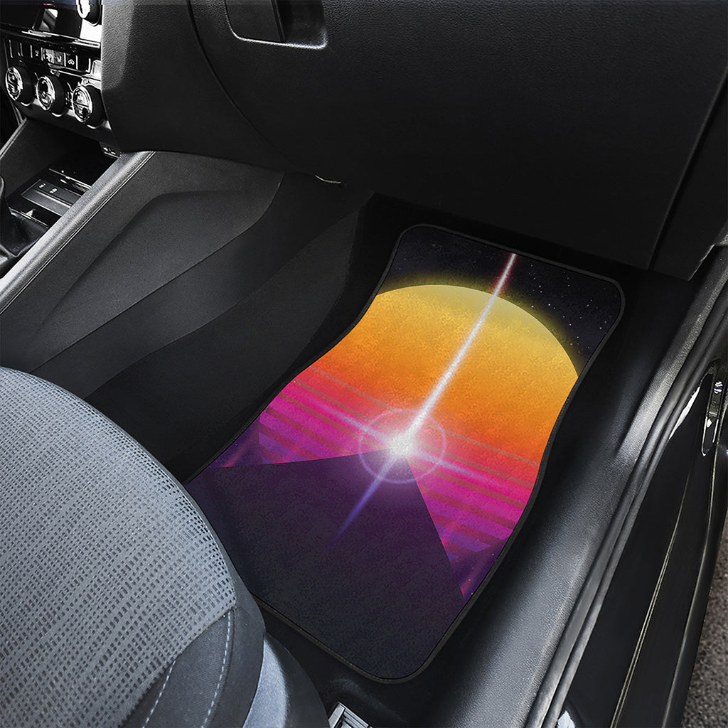 Synthwave Pyramid Print Front and Back Car Floor Mats