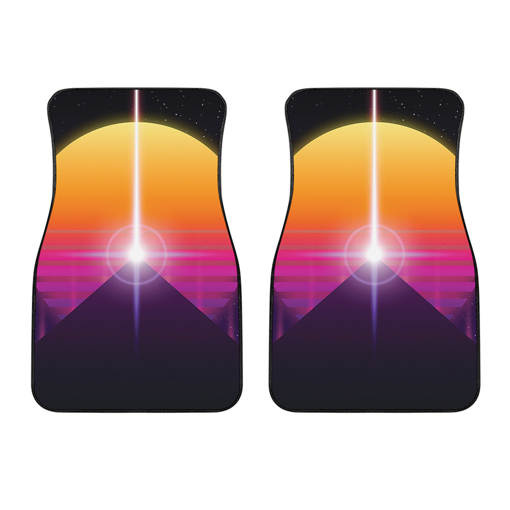 Synthwave Pyramid Print Front Car Floor Mats