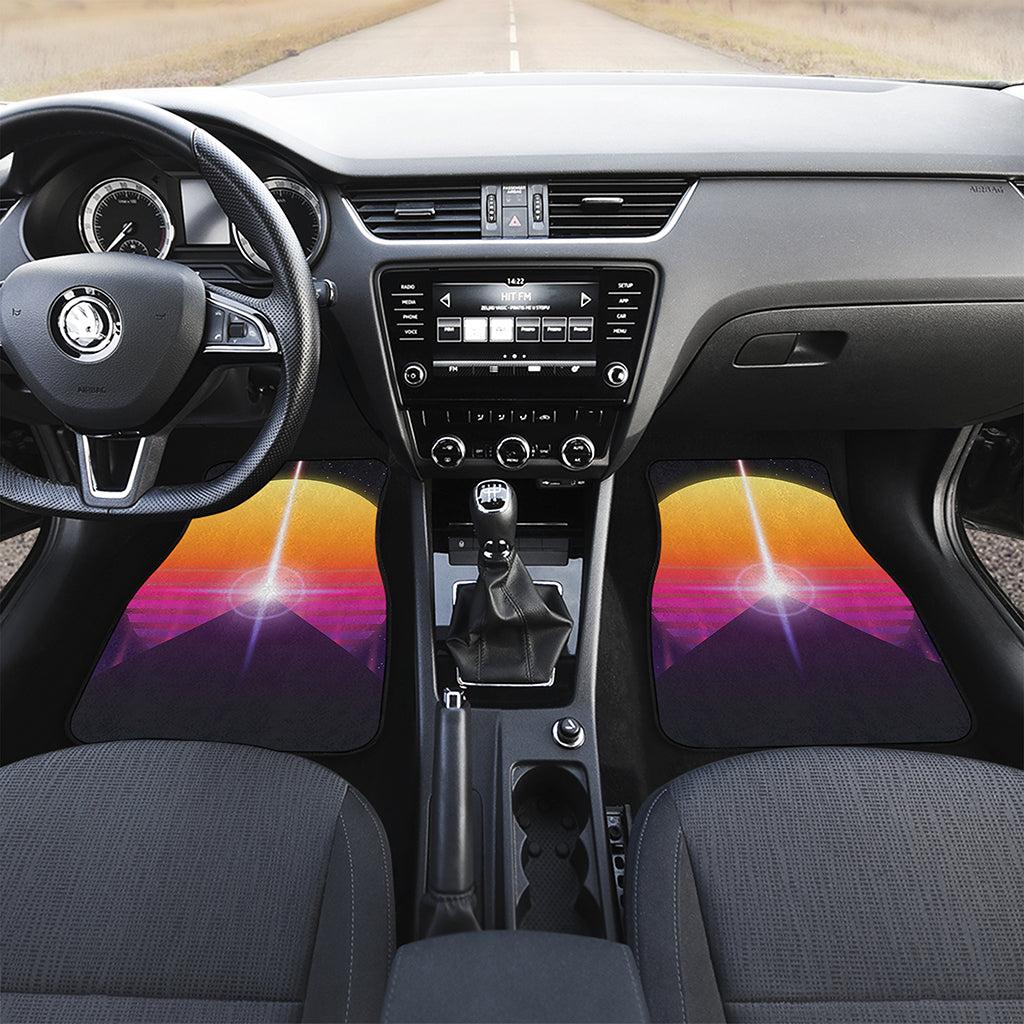 Synthwave Pyramid Print Front Car Floor Mats