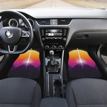 Synthwave Pyramid Print Front Car Floor Mats