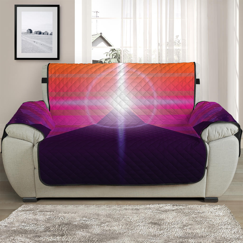 Synthwave Pyramid Print Half Sofa Protector