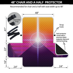 Synthwave Pyramid Print Half Sofa Protector