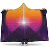 Synthwave Pyramid Print Hooded Blanket