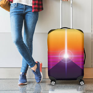 Synthwave Pyramid Print Luggage Cover