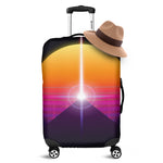 Synthwave Pyramid Print Luggage Cover