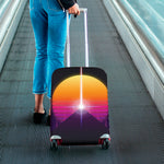 Synthwave Pyramid Print Luggage Cover