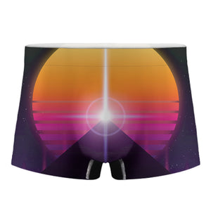 Synthwave Pyramid Print Men's Boxer Briefs