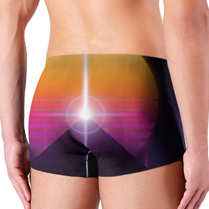 Synthwave Pyramid Print Men's Boxer Briefs