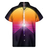 Synthwave Pyramid Print Men's Short Sleeve Shirt