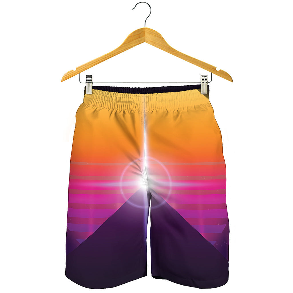 Synthwave Pyramid Print Men's Shorts