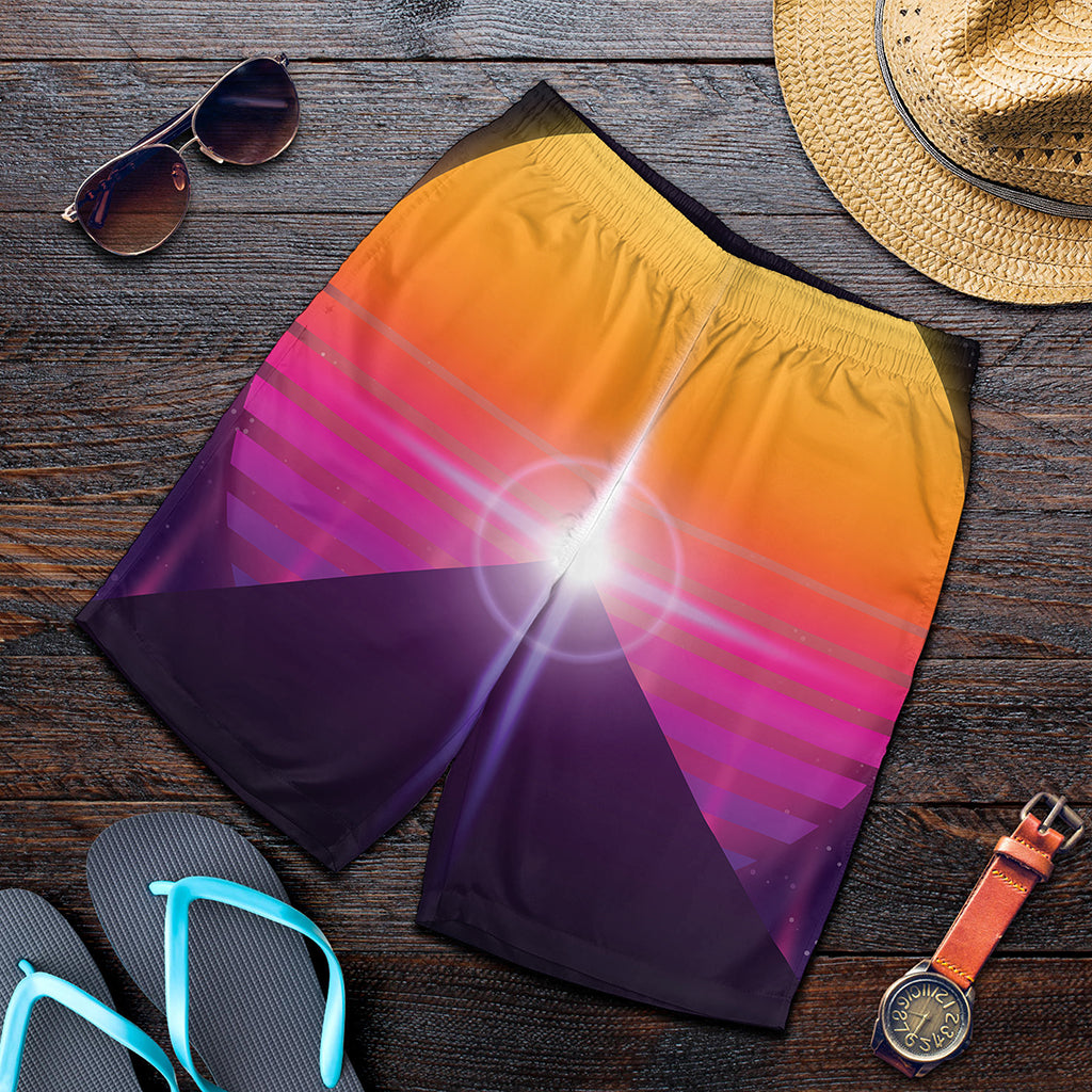 Synthwave Pyramid Print Men's Shorts