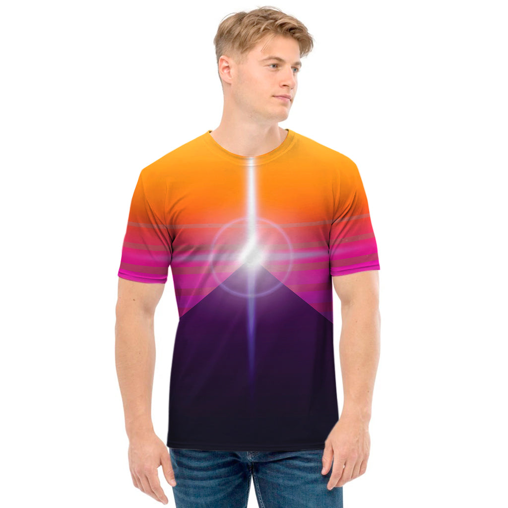 Synthwave Pyramid Print Men's T-Shirt