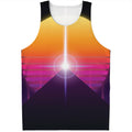Synthwave Pyramid Print Men's Tank Top