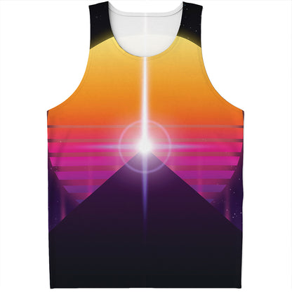 Synthwave Pyramid Print Men's Tank Top