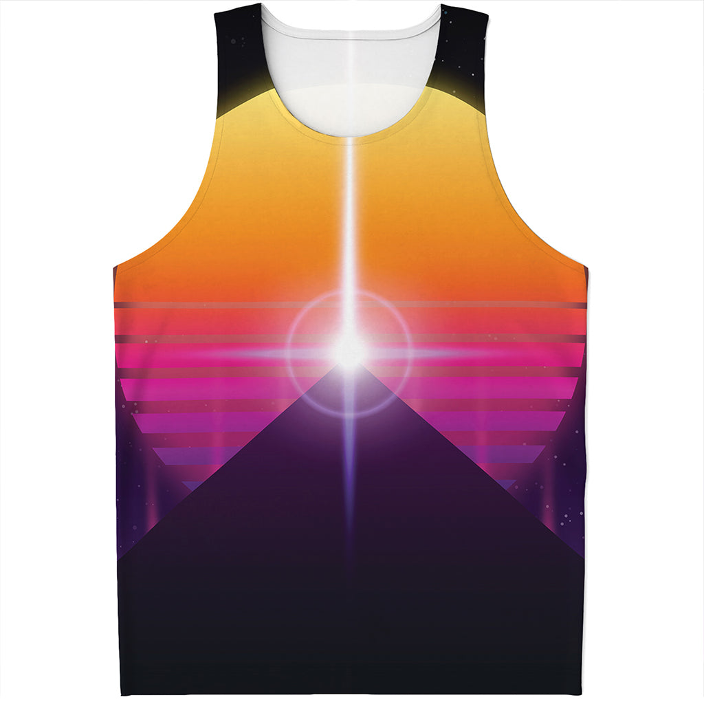 Synthwave Pyramid Print Men's Tank Top