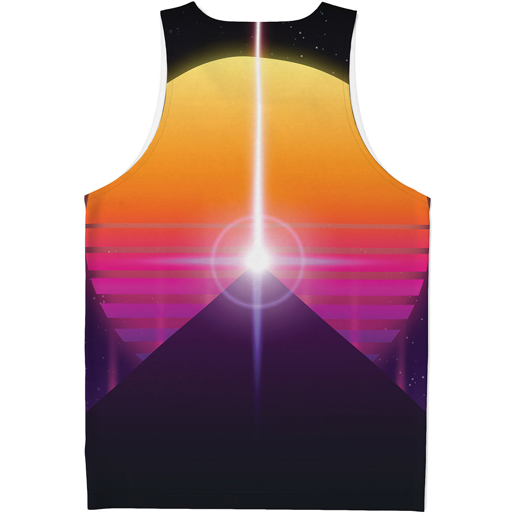 Synthwave Pyramid Print Men's Tank Top