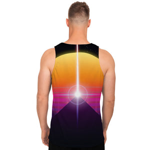 Synthwave Pyramid Print Men's Tank Top